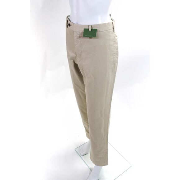 Sid Mashburn Womens Cotton Straight Leg High Rise Twill Trousers Khaki Size 36 - Picture 2 of 6
